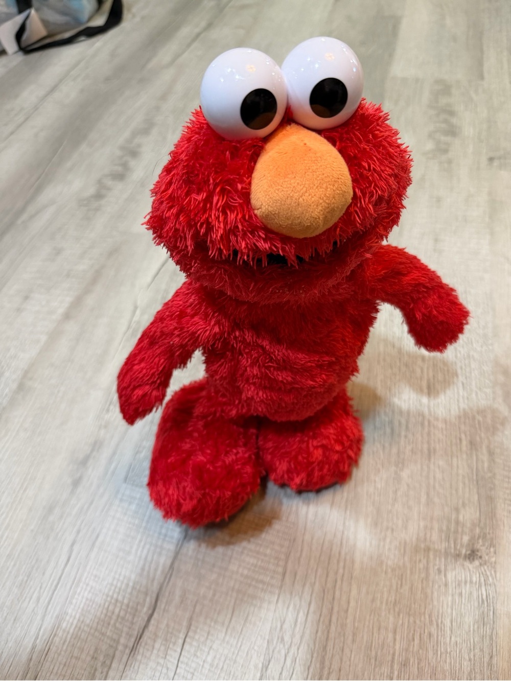 Sesame Street Red Plush Pet Toy with Orange Beak and Big Eyes